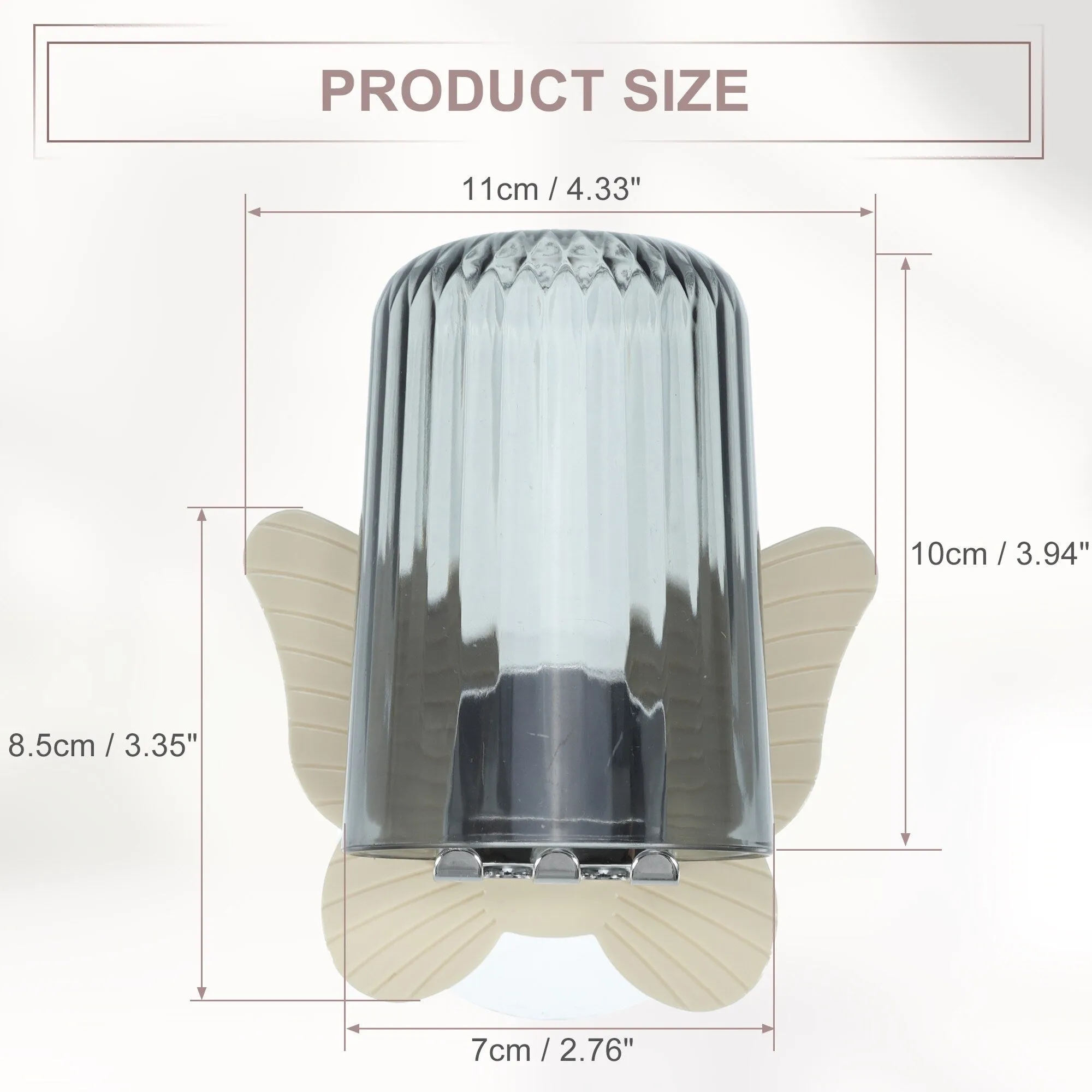 1 Set Wall Mounted Toothbrush Holder, Cute Hanging Toothbrush Holder with Cup, Beige, 4.33"x3.35" - Beige