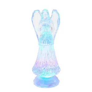 10.5" Battery-Operated LED Light Up Angel With Water Decorative Mirror,Home Decor Mirror