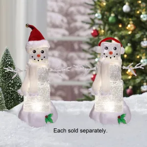 10" Festive Ice Cube Glitter Snowman Decorative Mirror,Home Decor Mirror