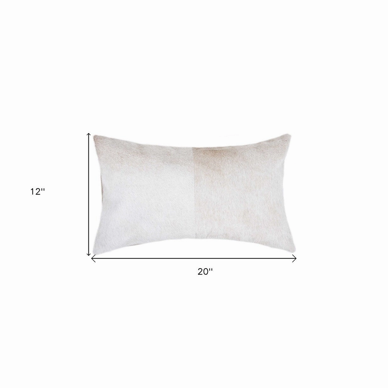 12" X 20" Natural Cowhide Lumbar Throw Pillow
