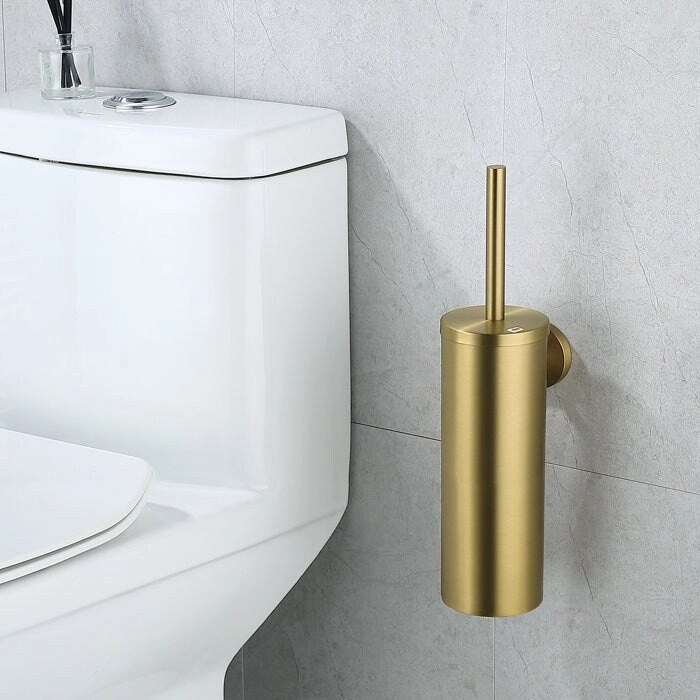 14" Stainless Steel Toilet Brush and Holder Toilet Brush Holder Set - N/A