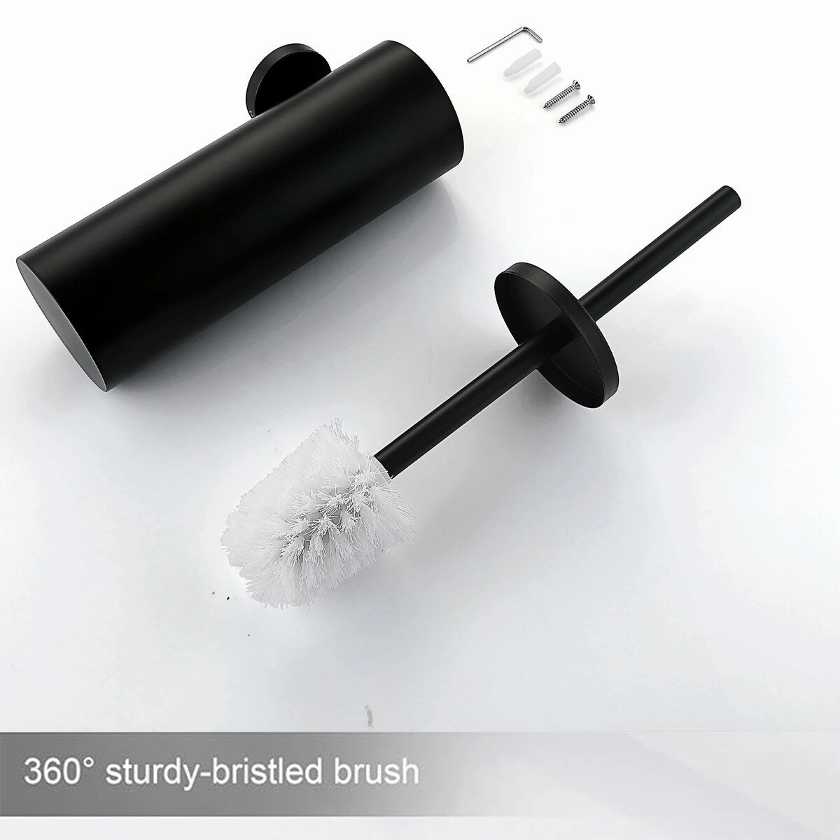 14" Stainless Steel Toilet Brush and Holder Toilet Brush Holder Set - N/A