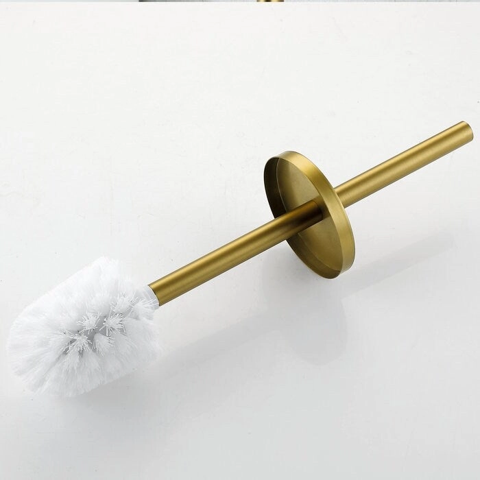 14" Stainless Steel Toilet Brush and Holder Toilet Brush Holder Set - N/A