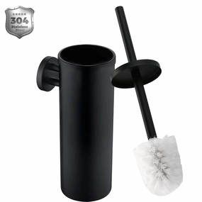 14" Stainless Steel Toilet Brush and Holder Toilet Brush Holder Set - N/A Toilet Brush,Bathroom Cleaner