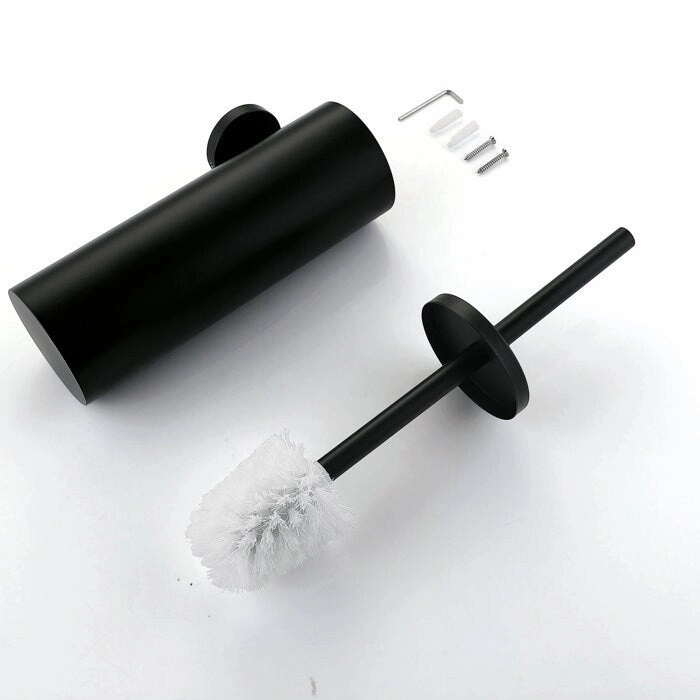 14" Stainless Steel Toilet Brush and Holder Toilet Brush Holder Set - N/A