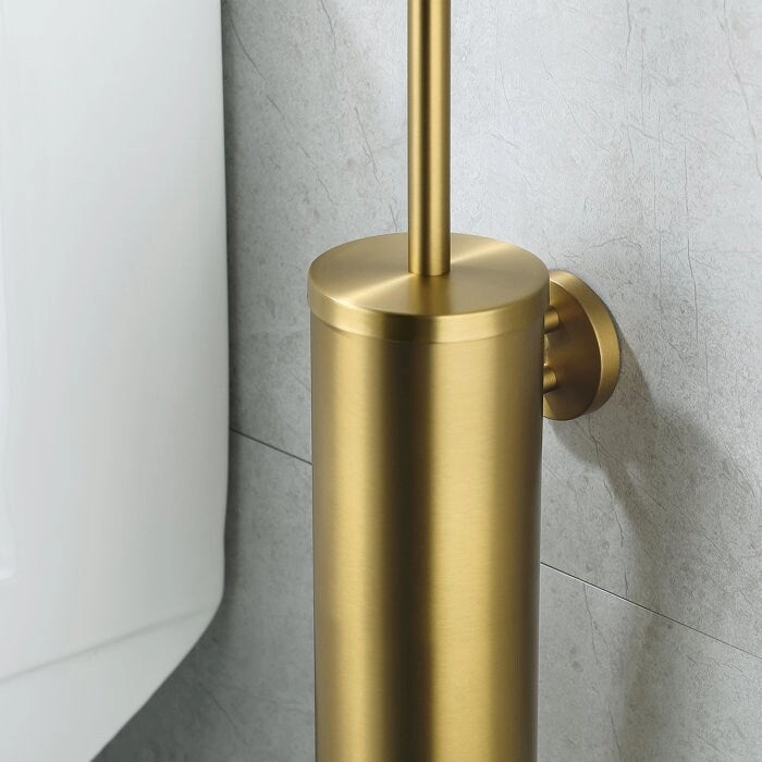 14" Stainless Steel Toilet Brush and Holder Toilet Brush Holder Set - N/A