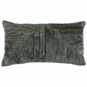 14 x 26 Lumbar Accent Throw Pillow, Hand Pleated, Vintage, Forest Green pillows,bed pillow,sleeping cushion