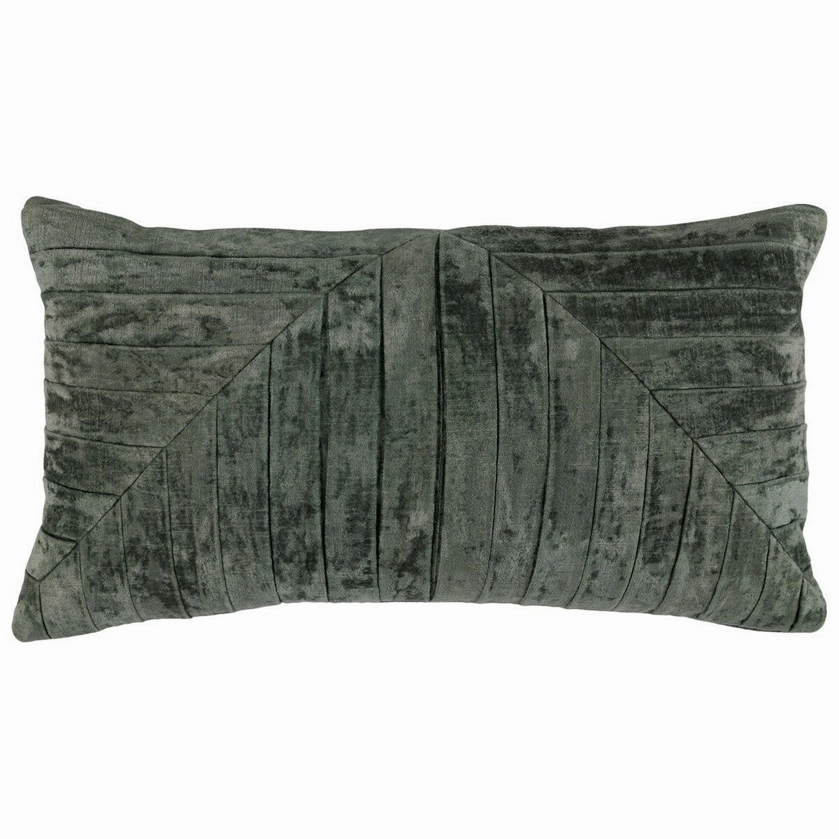 14 x 26 Lumbar Accent Throw Pillow, Hand Pleated, Vintage, Forest Green pillows,bed pillow,sleeping cushion