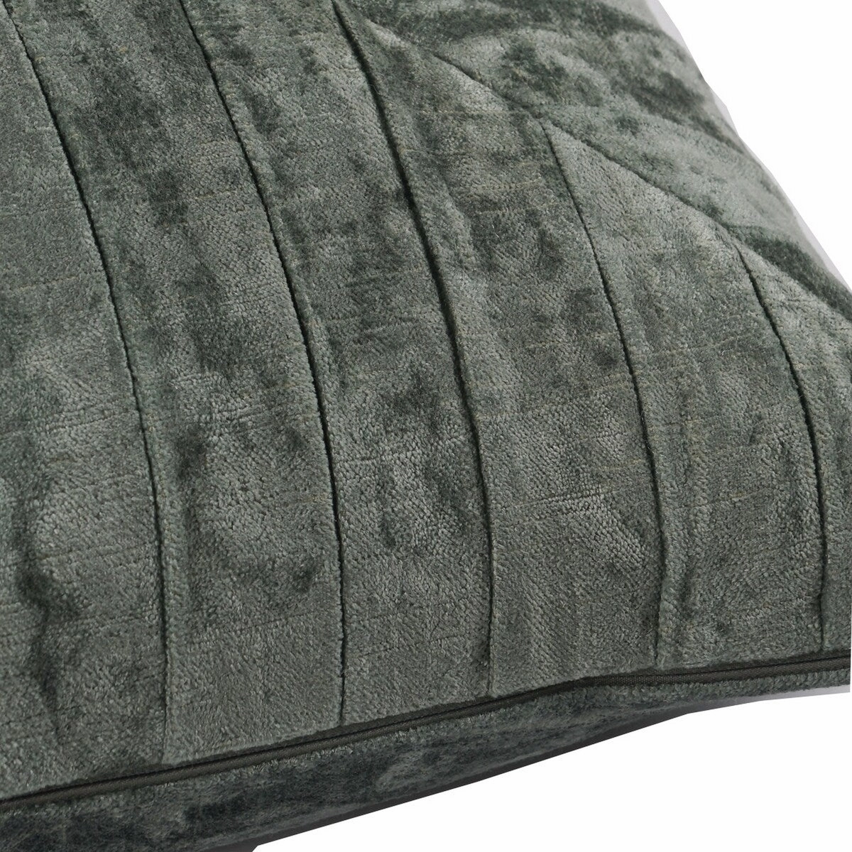 14 x 26 Lumbar Accent Throw Pillow, Hand Pleated, Vintage, Forest Green