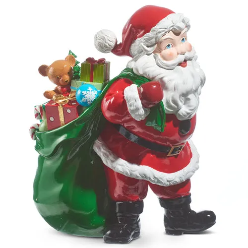 15.25" Santa and His Toy Bag Figurine Statue Decorative Mirror,Home Decor Mirror