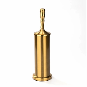 16" Tall Stainless Steel Gold Toilet Brush Set with Holder Toilet Brush,Bathroom Cleaner