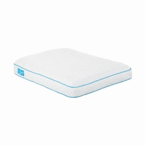 16 x 24 TPE Standard Foam Cooling Pillow with Contoured Neck Support - White, Blue pillows,bed pillow,sleeping cushion