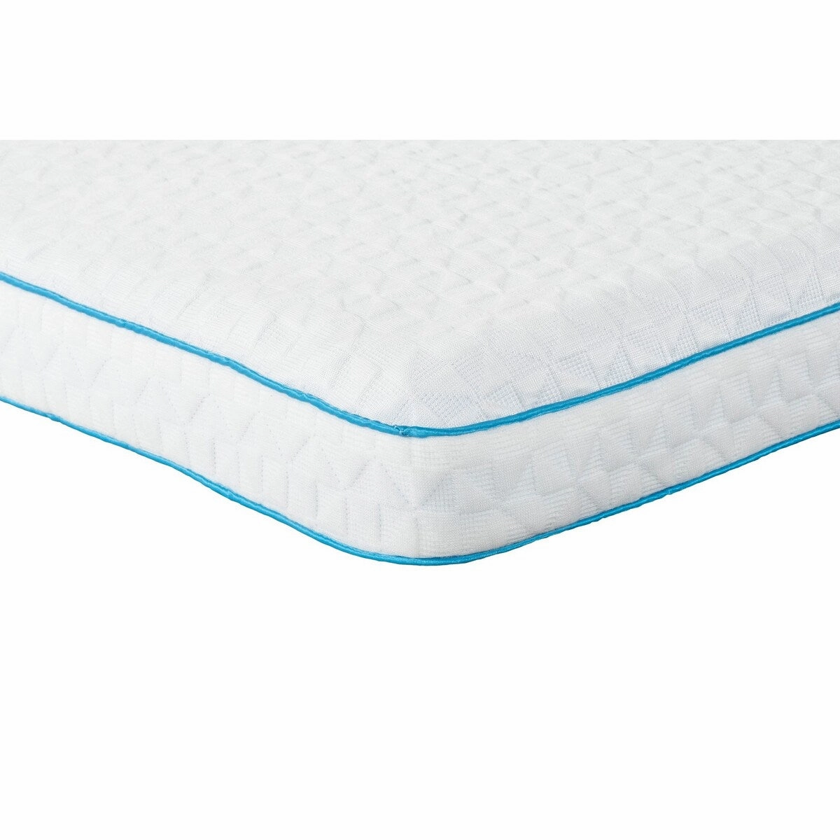 16 x 24 TPE Standard Foam Cooling Pillow with Contoured Neck Support - White, Blue