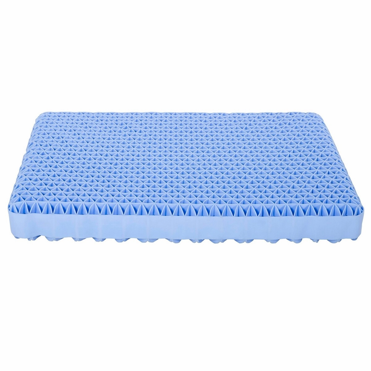16 x 24 TPE Standard Foam Cooling Pillow with Contoured Neck Support - White, Blue