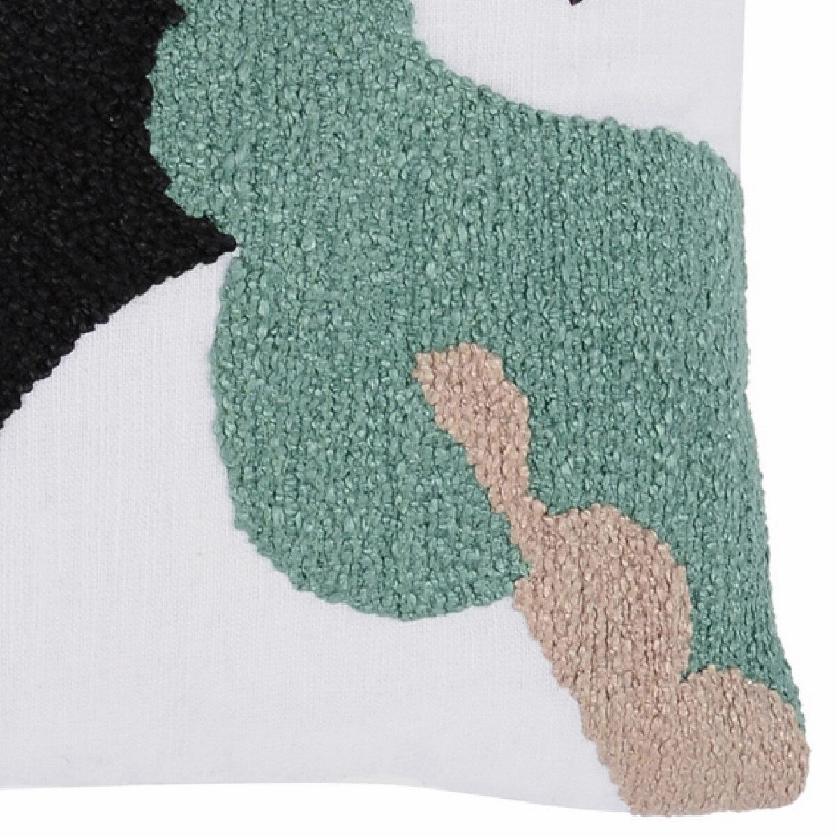 18 Inch Cotton Accent Throw Pillow, Clean Lined Square, Abstract, Teal - White