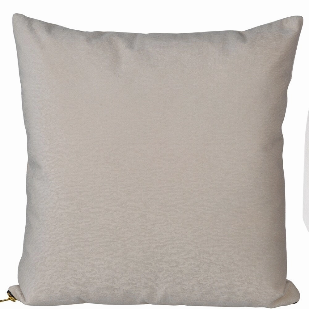 18 X 18 Inch Polyester Cover Pillow with Zipper Opening, Set of 2, White