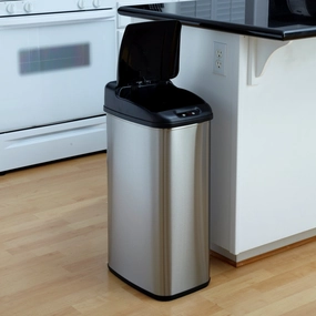 1   Nine Stars DZT-50-6 Touchless Stainless Steel 13.2 Gallon Trash Can