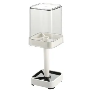 1Pc Toothbrush Holder Stand with Cover with 3 Slots ABS White 8.86"x2.87" Toothbrush Holder,Bathroom Organizer