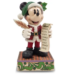 2025 Limited Edition Jim Shore Disney Mickey Santa's Nice List Figurine Twenty Years of Magic, 7.75" Decorative Mirror,Home Decor Mirror