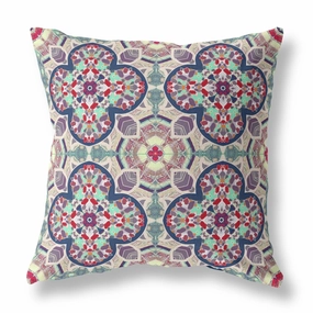 20" Mauve Blue Cloverleaf Indoor Outdoor Zippered Throw Pillow - Green pillows,bed pillow,sleeping cushion