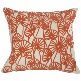 20 x 18 Inch Cotton Pillow with Floral Embroidery, Set of 2, White and Red pillows,bed pillow,sleeping cushion