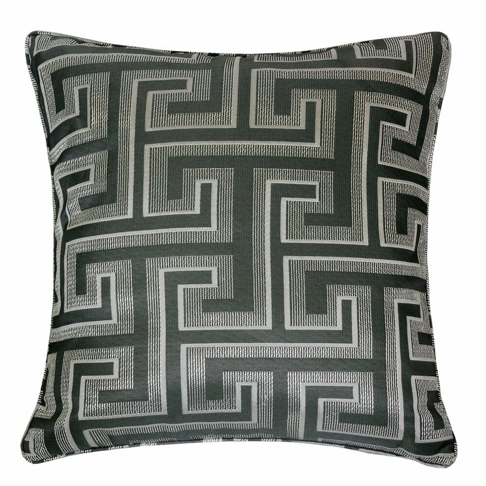 20 X 20 Inches Maze Design Polyester Accent Pillow, Set of 2, Gray and Black pillows,bed pillow,sleeping cushion