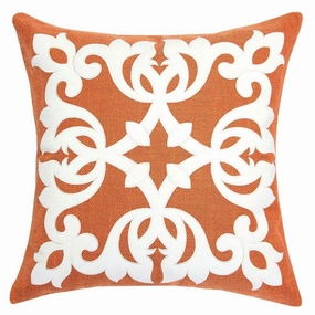 20 X 20 Inches Pillow with Intricate Floral Embroidery, Set of 2, Red and White pillows,bed pillow,sleeping cushion