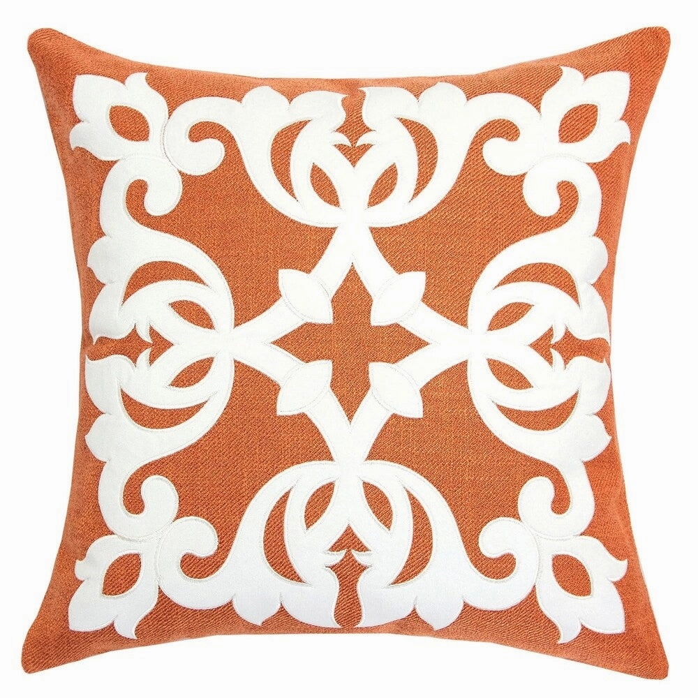 20 X 20 Inches Pillow with Intricate Floral Embroidery, Set of 2, Red and White pillows,bed pillow,sleeping cushion