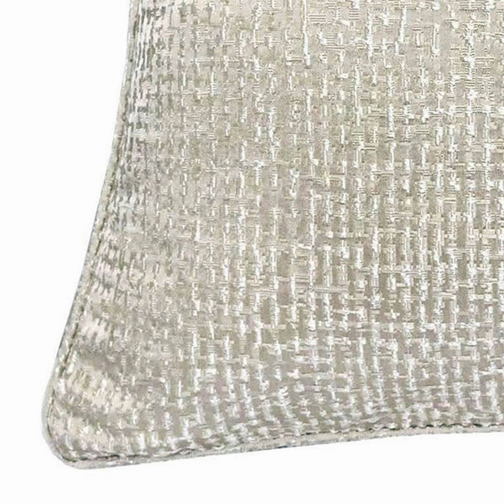 20 X 20 Inches Shimmering Polyester Accent Pillow, Set of 2, Silver