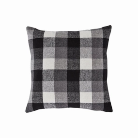 20 x 20 Polyester Accent Pillow with Plaid Design, Set of 4, Gray and White - Gray and White pillows,bed pillow,sleeping cushion