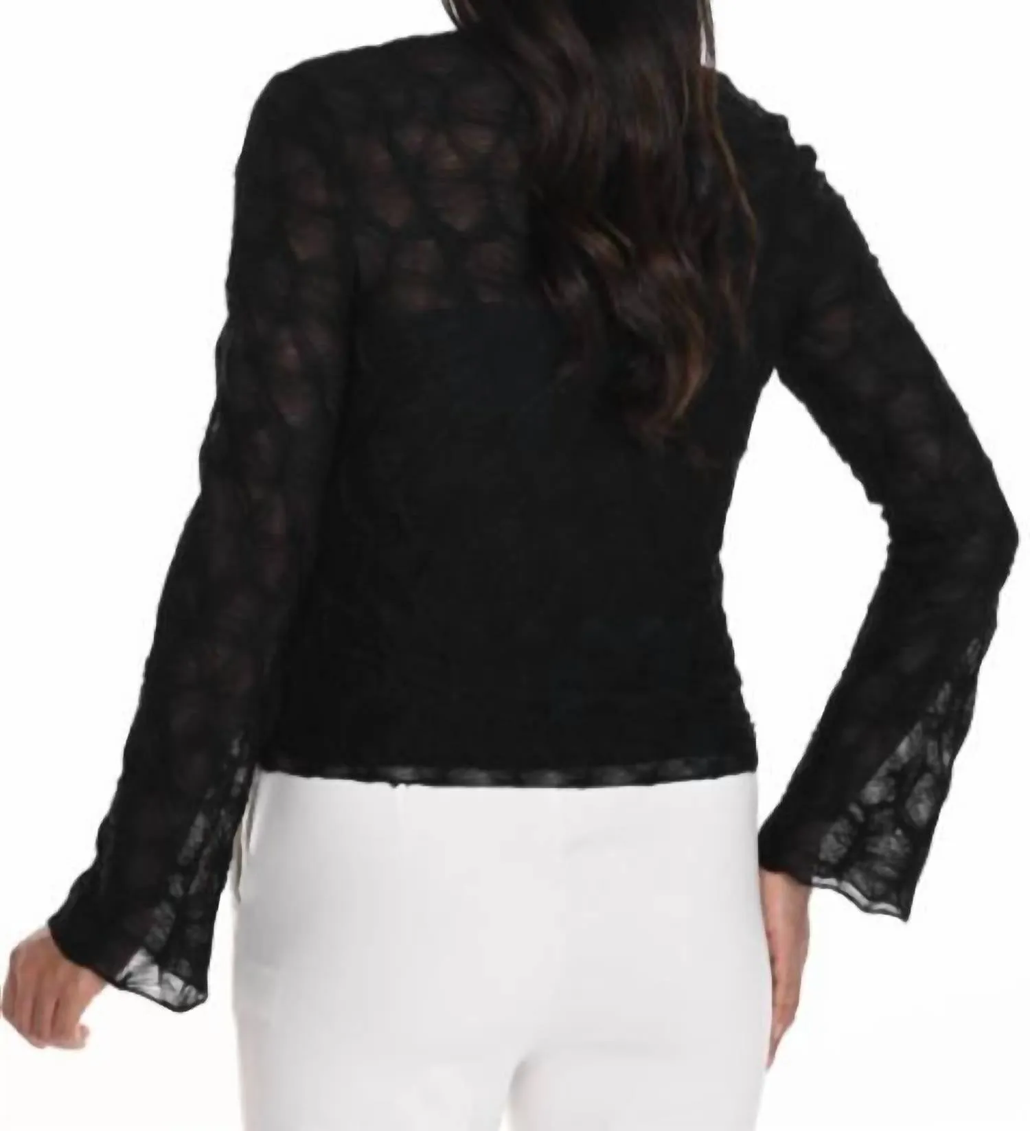 256441 - Sheer Lightweight Shrug In Black