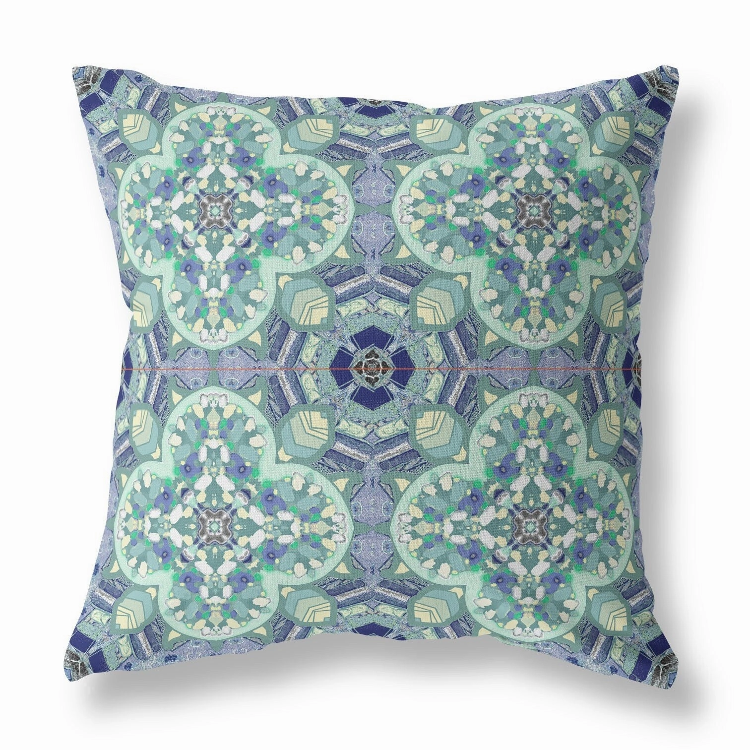 26" Aqua Blue Cloverleaf Indoor Outdoor Zippered Throw Pillow pillows,bed pillow,sleeping cushion