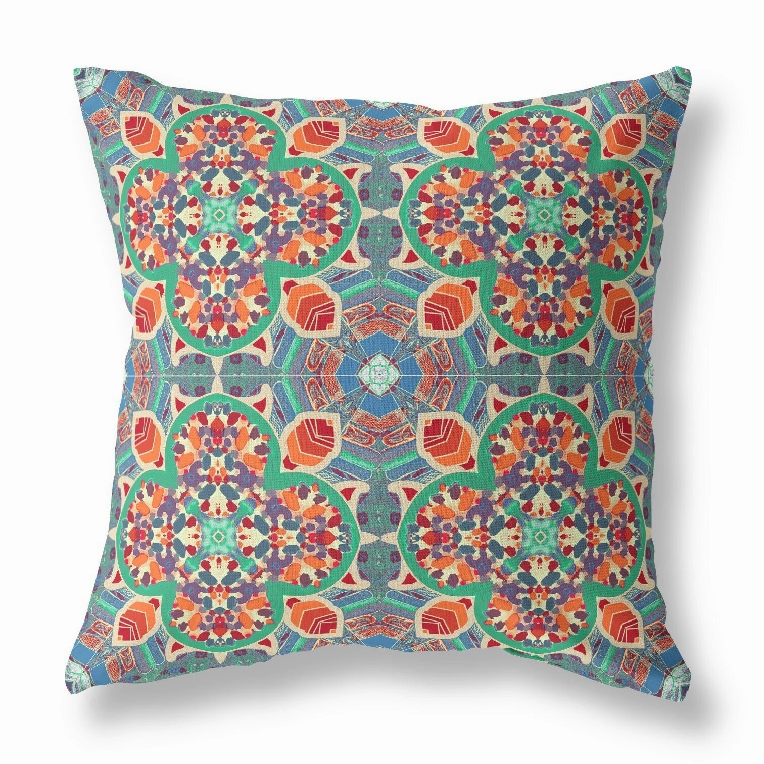 26" Orange Green Cloverleaf Indoor Outdoor Zippered Throw Pillow pillows,bed pillow,sleeping cushion