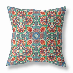 26" Orange Green Cloverleaf Indoor Outdoor Zippered Throw Pillow pillows,bed pillow,sleeping cushion