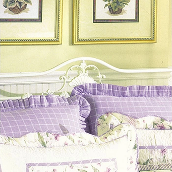 26" x 26" Lavender Plaid Euro Sham