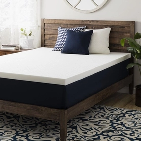 2.5 Inch Ventilated Memory Foam Mattress Topper - Crown Comfort - White mattress pads,mattress topper,bed protection