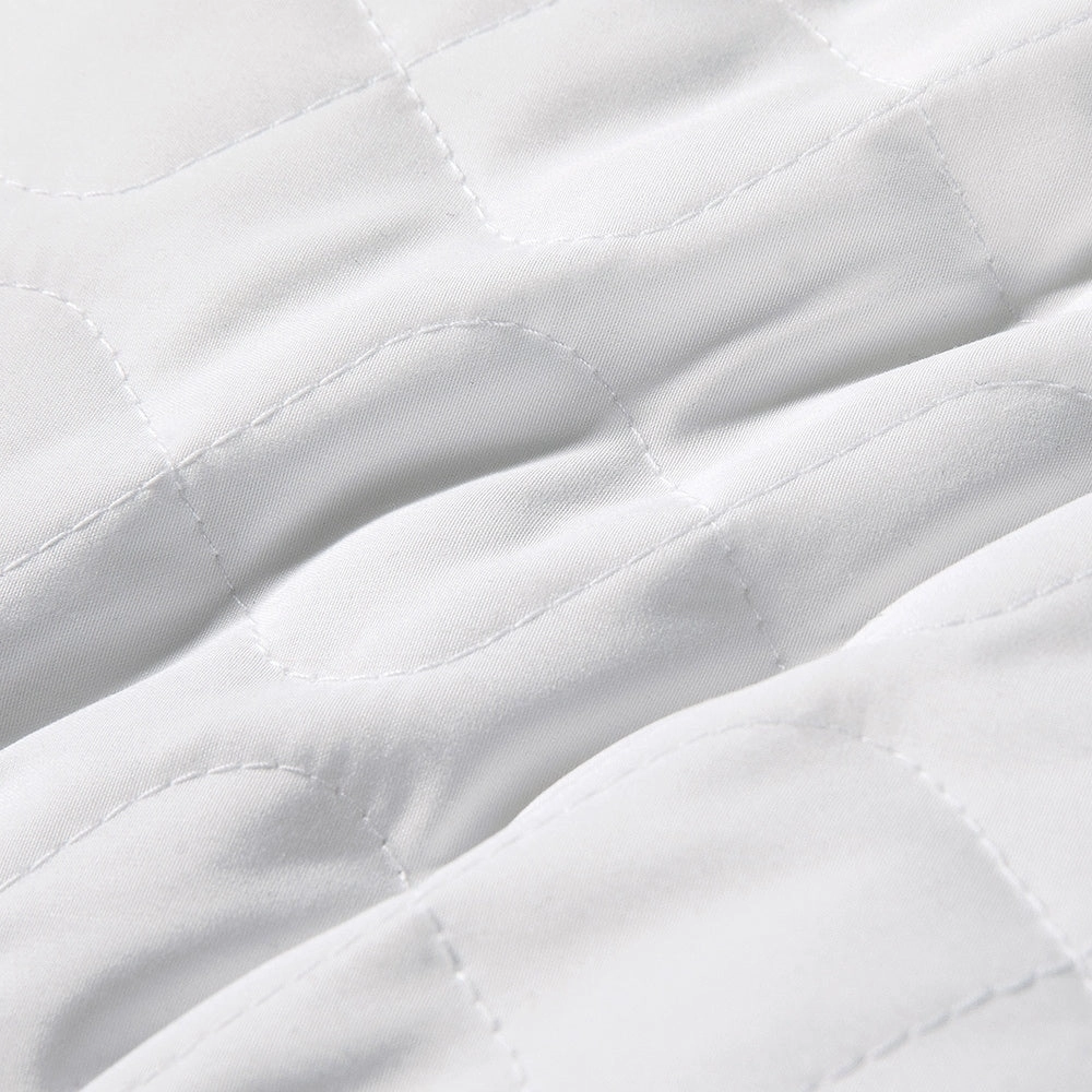 2 Pack Medium-Soft Goose Feather Pillows White Quilted Cover