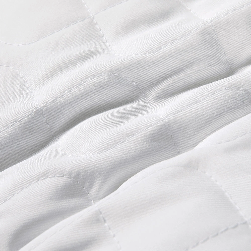 2 Pack Medium-Soft Goose Feather Pillows White Quilted Cover