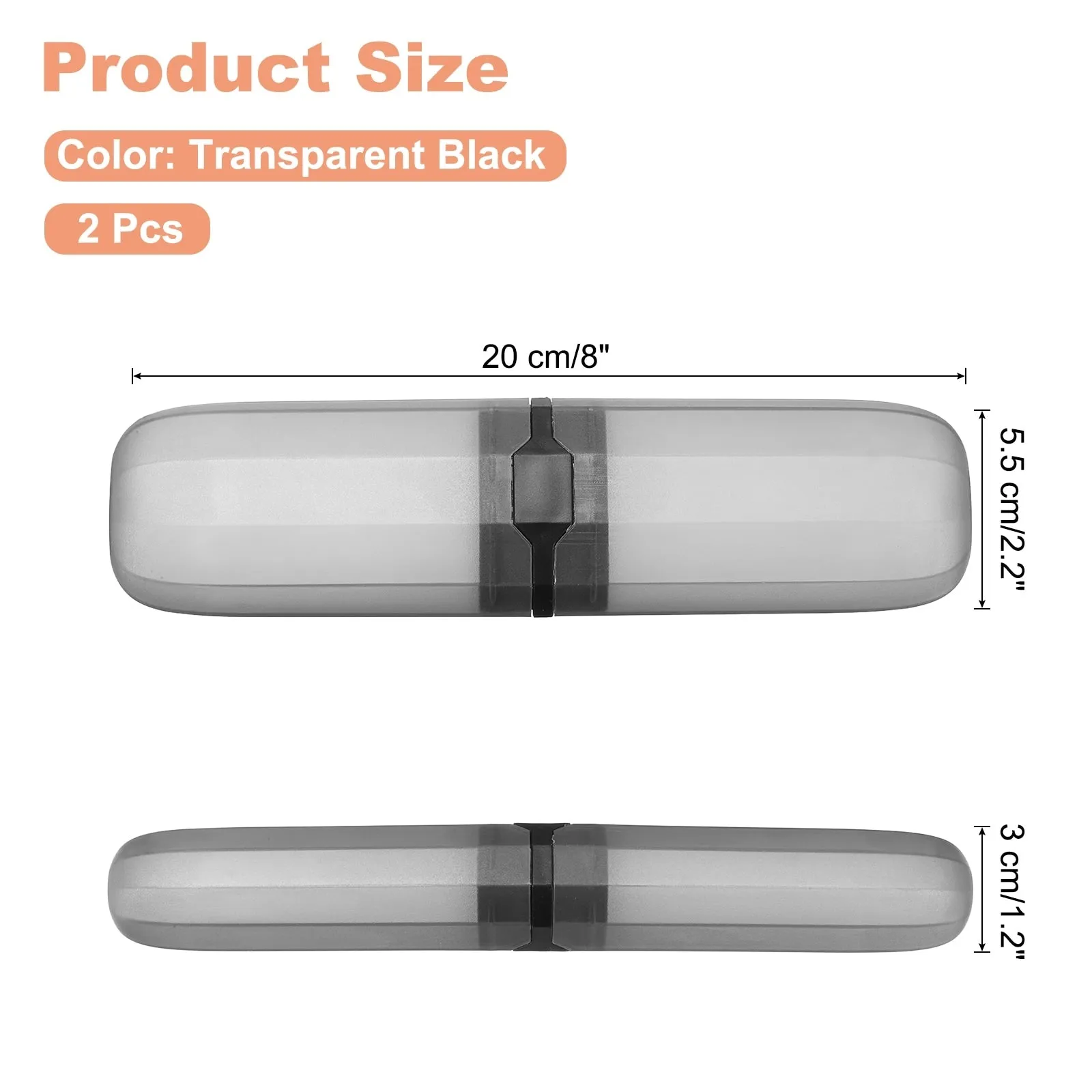 2pcs Travel Toothbrush Case Transparent Portable Toothbrush Holder