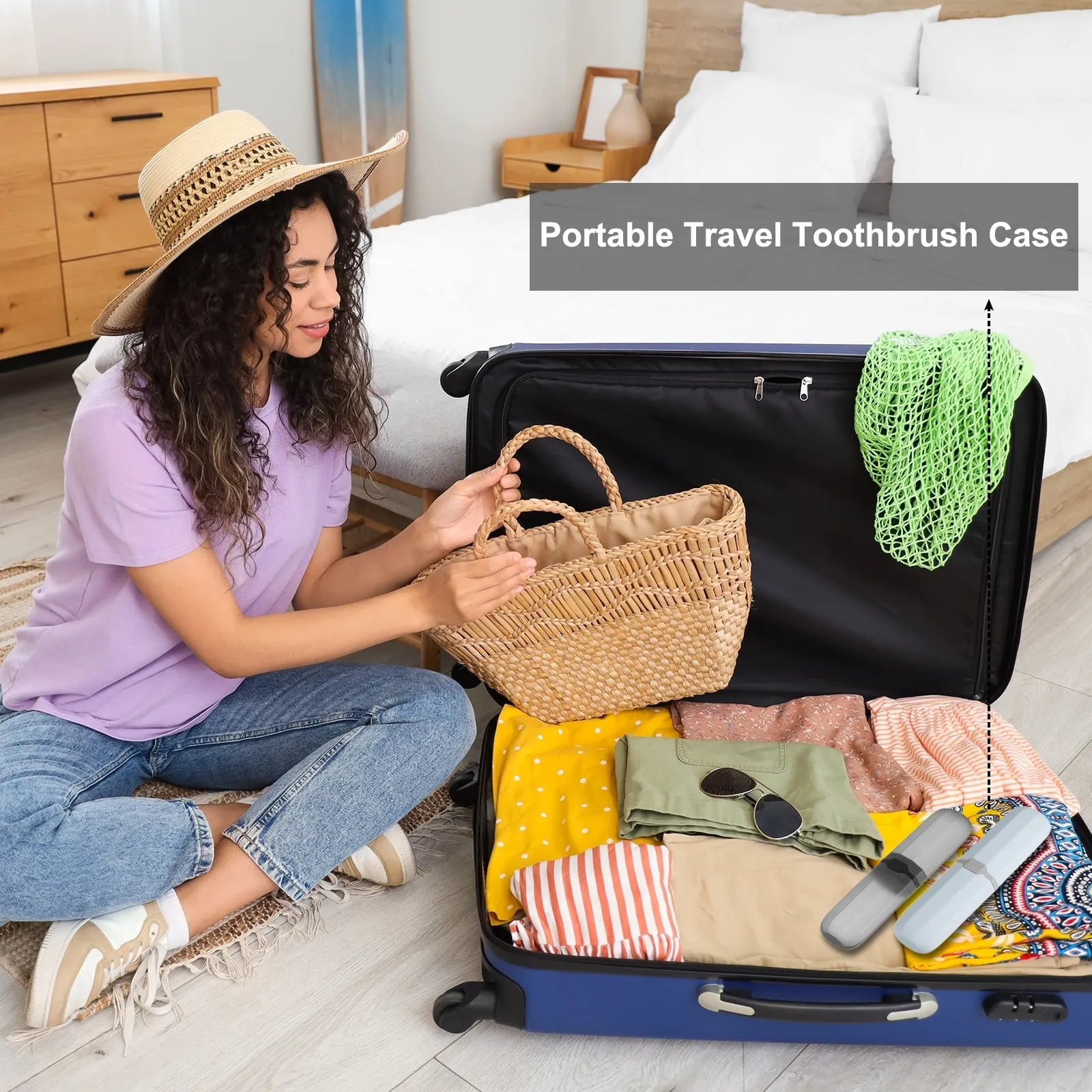 2pcs Travel Toothbrush Case Transparent Portable Toothbrush Holder
