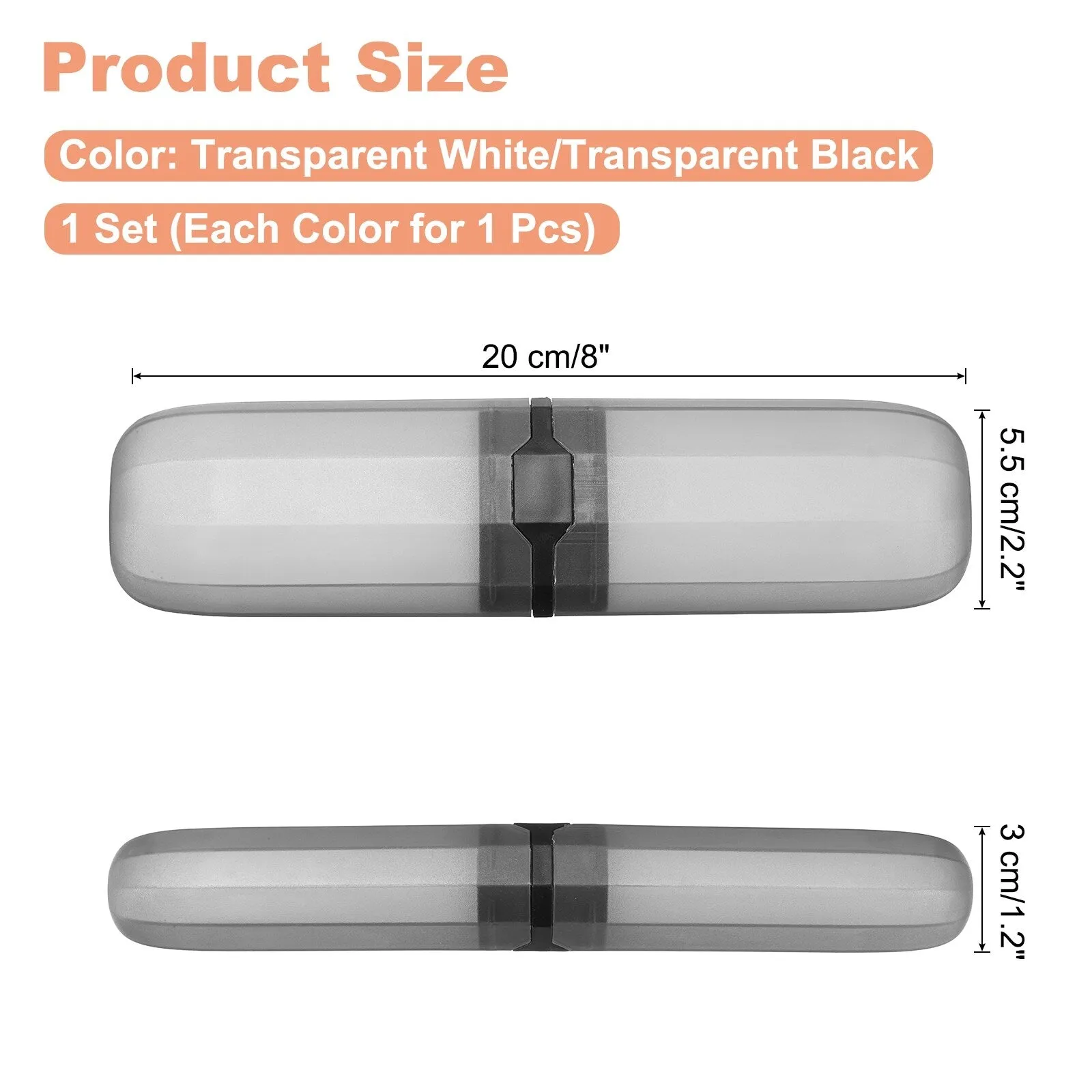 2pcs Travel Toothbrush Case Transparent Portable Toothbrush Holder