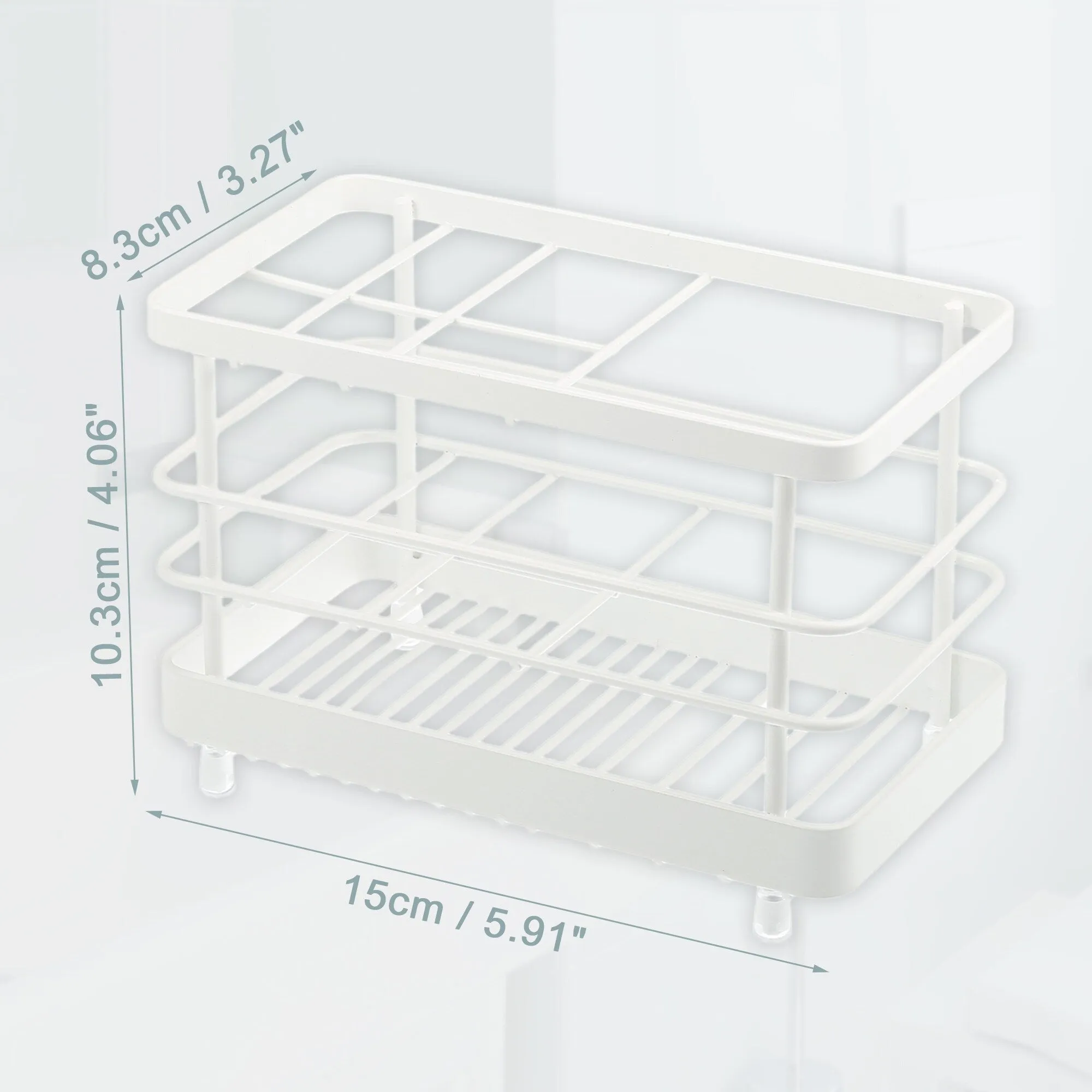 304 Stainless Steel Toothbrush Holder, Toothpaste Holder Stand, Bathroom Kitchen Accessories Organizer - White
