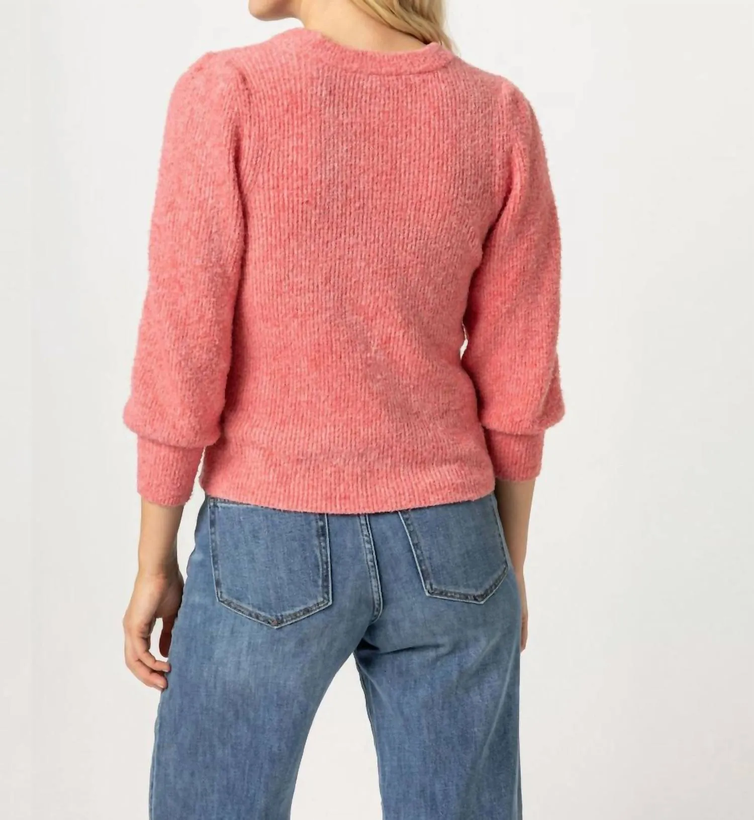 3/4 Puff Sleeve Sweater In Calypso