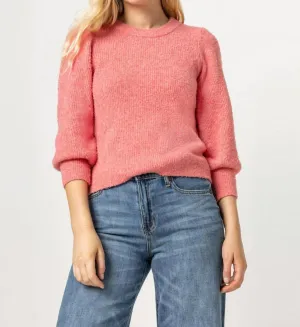3/4 Puff Sleeve Sweater In Calypso
