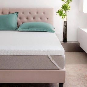 3 in. Gel Memory Foam Mattress Topper with Removable and Washable Cover - White mattress pads,mattress topper,bed protection