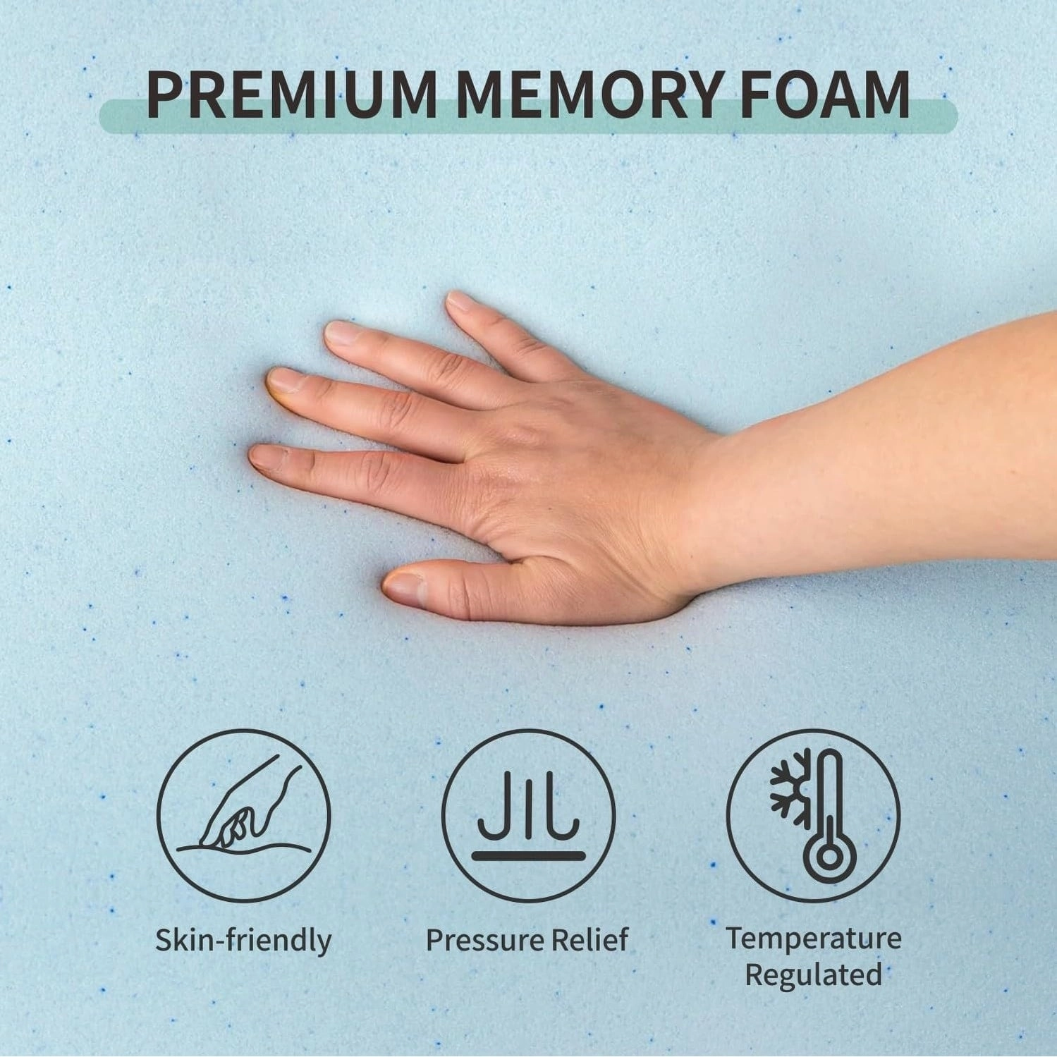 3 in. Gel Memory Foam Mattress Topper with Removable and Washable Cover - White