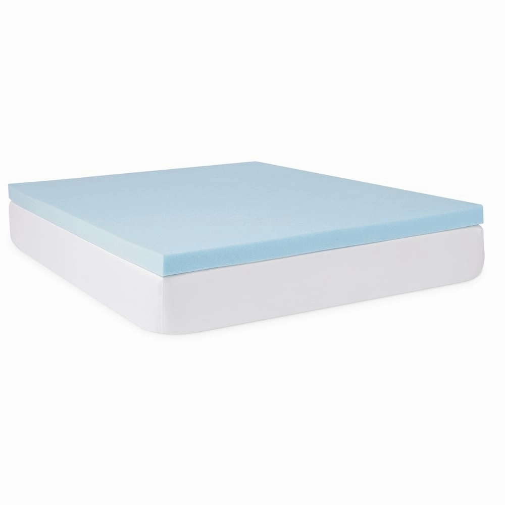 3-inch Gel Memory Foam Mattress Topper with Premium Waterproof Mattress Protector by Lucid Comfort Collection - Blue/White