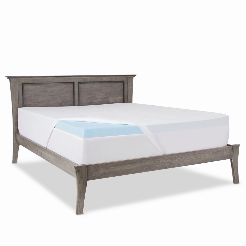3-inch Gel Memory Foam Mattress Topper with Premium Waterproof Mattress Protector by Lucid Comfort Collection - Blue/White