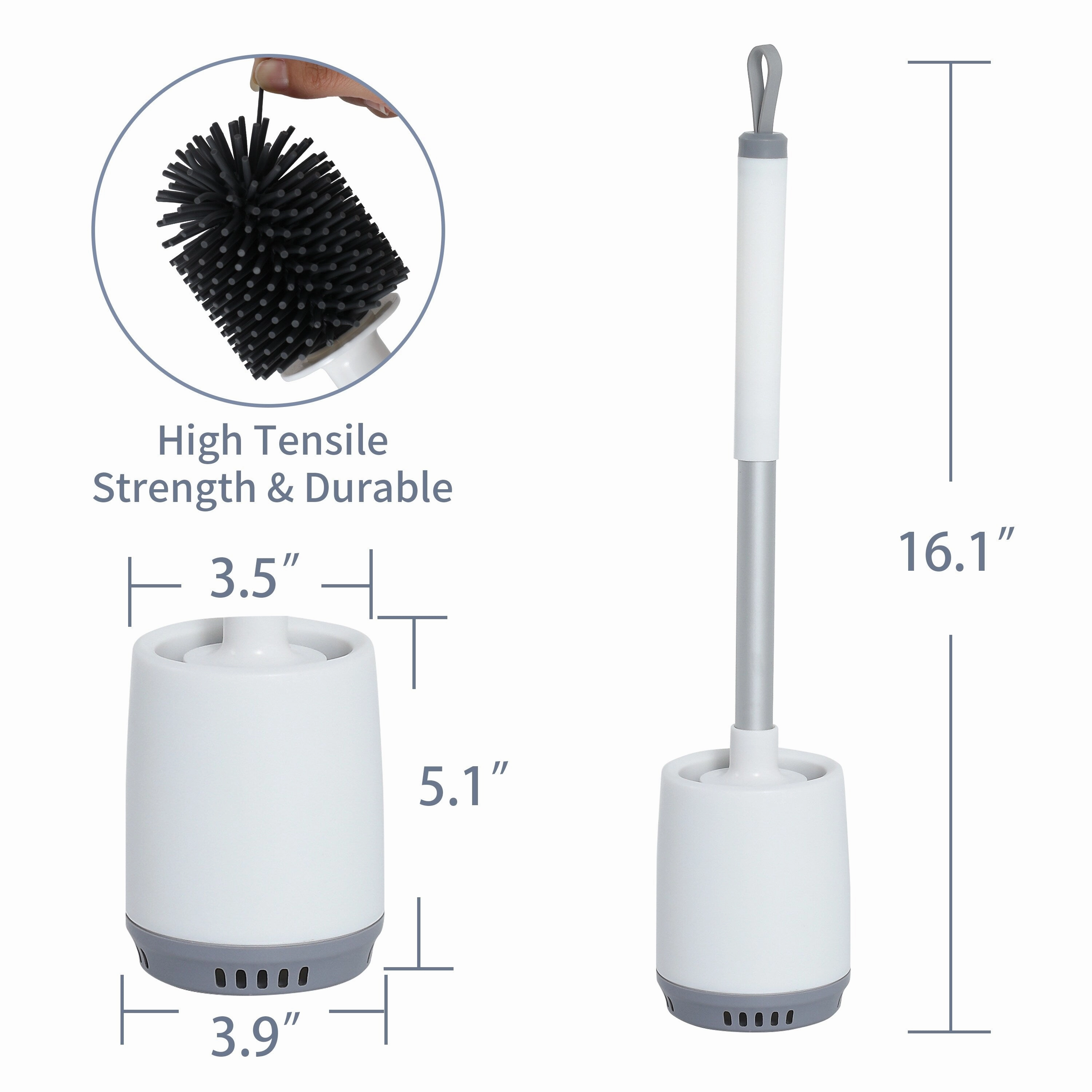 3 Pack Toilet Brush and Holder for Bathroom Storage Cleaning,Cleaning Supplies Toilet Cleaner Brush Bathroom Set