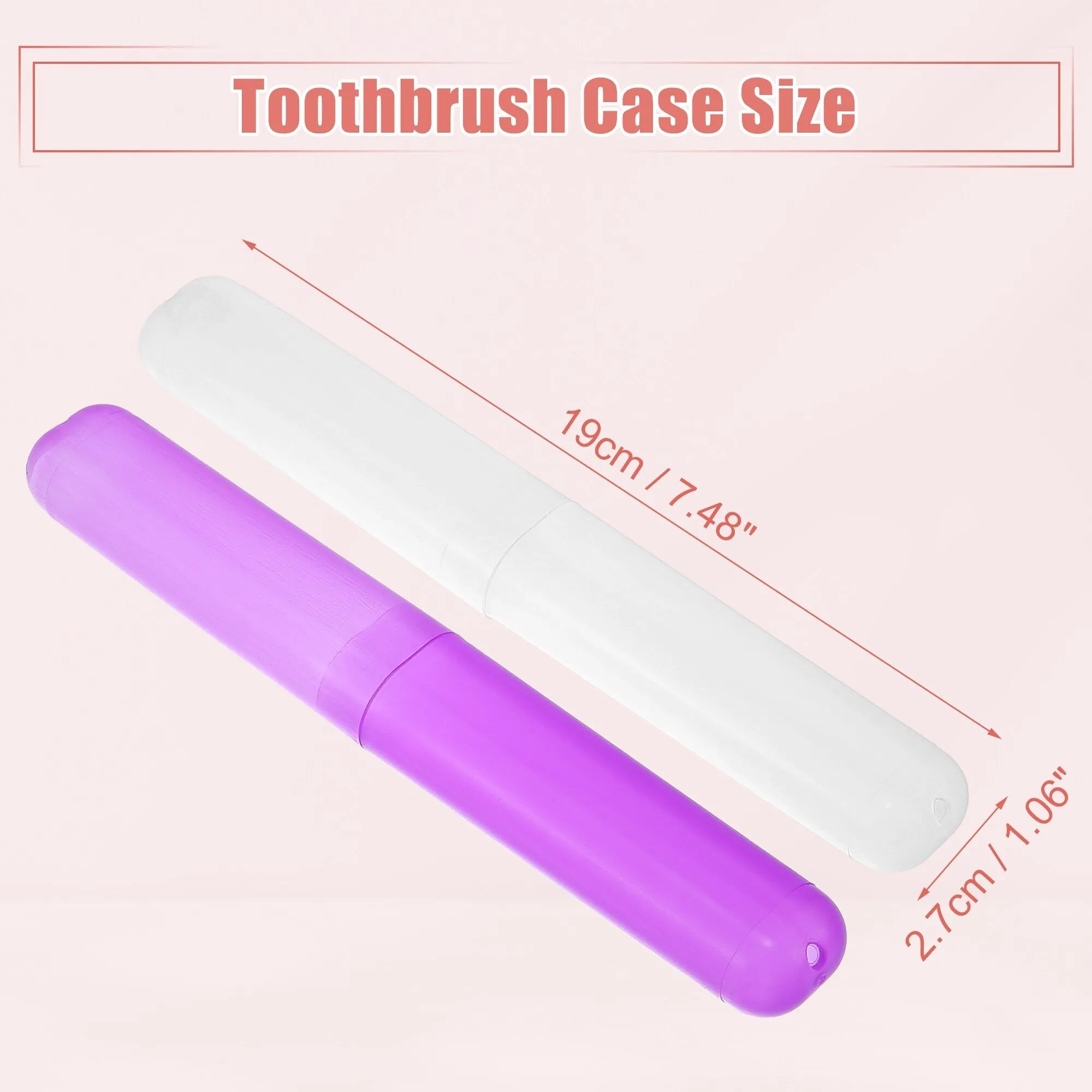 4 Pcs, Toothbrush Travel Case, Plastic, Lightweight Traveling Toothbrush Holders Case, 7.48"x1.06"